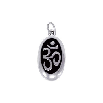 Oval Om Silver Charm TCM516 - Jewelry